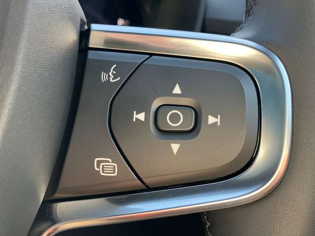 ドライバーとお車を繋ぐステアリングスイッチ。お手元のボタンで操作できます。