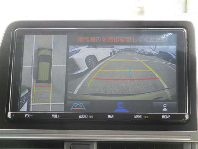 パノラミックビューモニター＆バックモニター♪車両の前後左右に搭載した４つのカメラの映像を合成し、車を真上から見ているような映像を表示♪
