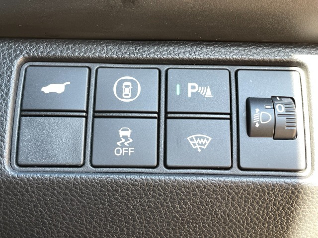 運転席右側に安全支援情報スイッチや、パワーテールゲートのスイッチ等がついています。