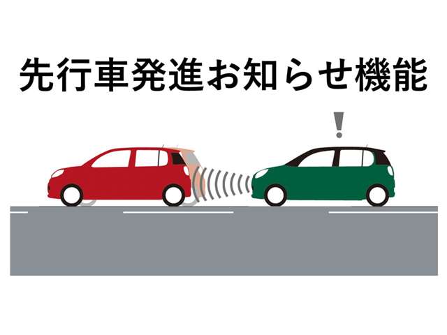 信号待ちなどで停止時に前方車両が発信して約３ｍ以上進んだのに発信しなかった場合、ブザー音とメーター表示でお知らせします。