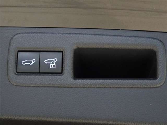 パワーバックドアの開閉ボタンは、バックドア本体にも装備してます。