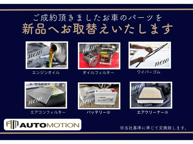 当店では国家資格保有の整備士による点検・オイル交換と消耗品の交換を致します。 整備費用は支払総額に含まれますので追加料金は一切ございませんので ご安心下さい。