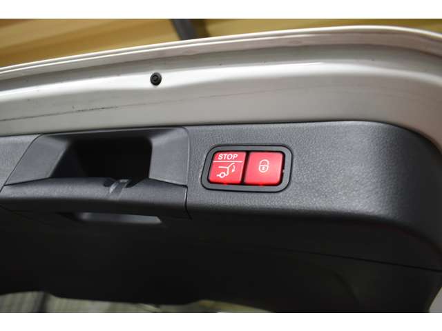 電動開閉リアゲート装備！スイッチ一つでトランクの開閉が電動にて可動。更に天井の低い車庫にも対応する為、開口の高さを任意に設定できます。