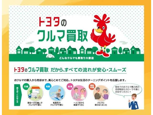お車の売却もトヨタにお任せください。