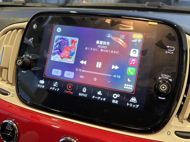 フィアット 500(チンクエチェント) ツインエア ドルチェヴィータ 当店デモカー ガラスルーフ Carplay 東京都の詳細画像 その7