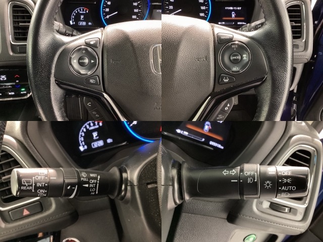 握りやすいハンドルには、オーディオコントロールとクルーズコントロールスイッチが装備されており、ハンドルから手を離さずに操作が出来ます。ヘッドライトの点灯消灯の手間が省けるオートライト機能付き☆