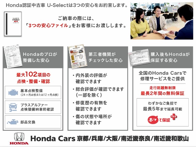 当店では安心してご購入いただけるよう3つの安心をお渡ししております！