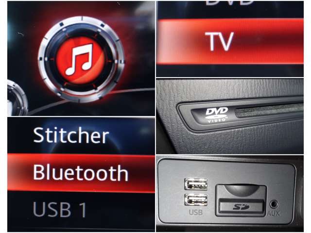 BluetoothやUSBは勿論、オプションのCD,TV、DVD搭載！