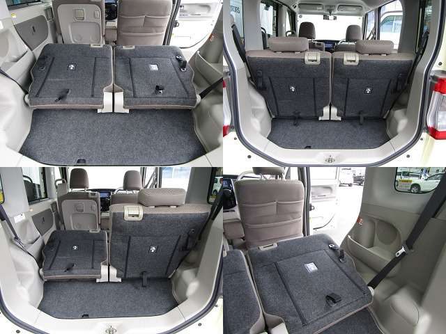 リヤシートは、片方ずつ足元に格納できるので、荷物の量や大きさに合わせて収納できます。