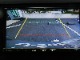 ナビに搭載されたバックカメラの画像です。対象物との距離や自車位置と駐車場のスペースの確認に便利なガイドライン入りです。