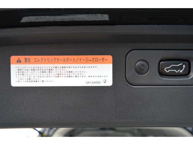 セーフティー機能付きエレクトリックテールゲートは運転席からのスイッチ操作やリモコンで自動開閉が可能です☆障害物に当たると自動的に反転する安全機能も付いてます♪