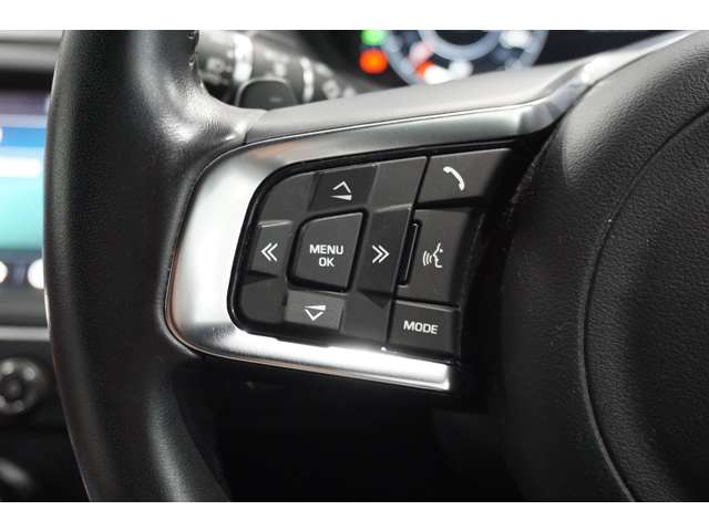 【ステアリング】ステアリングのボタンでメディアや車両の情報など様々な設定が可能です。