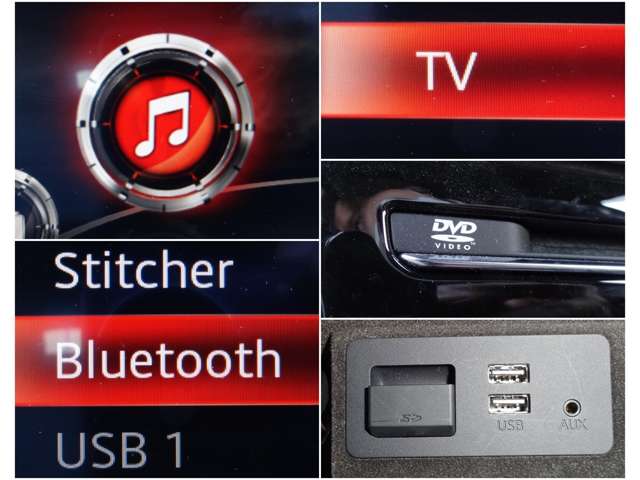 BluetoothやUSBは勿論、オプションのCD,TV、DVD搭載！