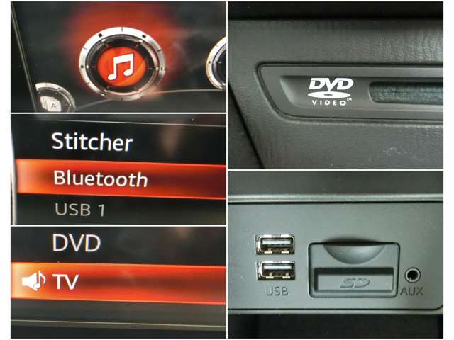 【スマホ連携も♪】 BluetoothやUSBは勿論、オプションのCD,TV、DVD搭載！