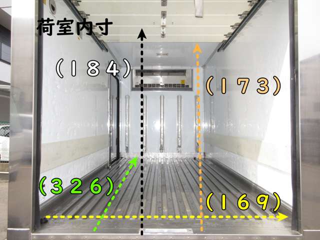 門口１６１ 東プレ－３０℃冷凍機ＸＶ２２ＬＳＣ－Ｍ スタンバイ（コード欠） 荷箱 東プレ製Ｆ１４５８０１ 荷室 長さ３２６ｘ幅１６９ｘ高さ１８４ シャッター キーストン コーキング処理済 内外装キレイ